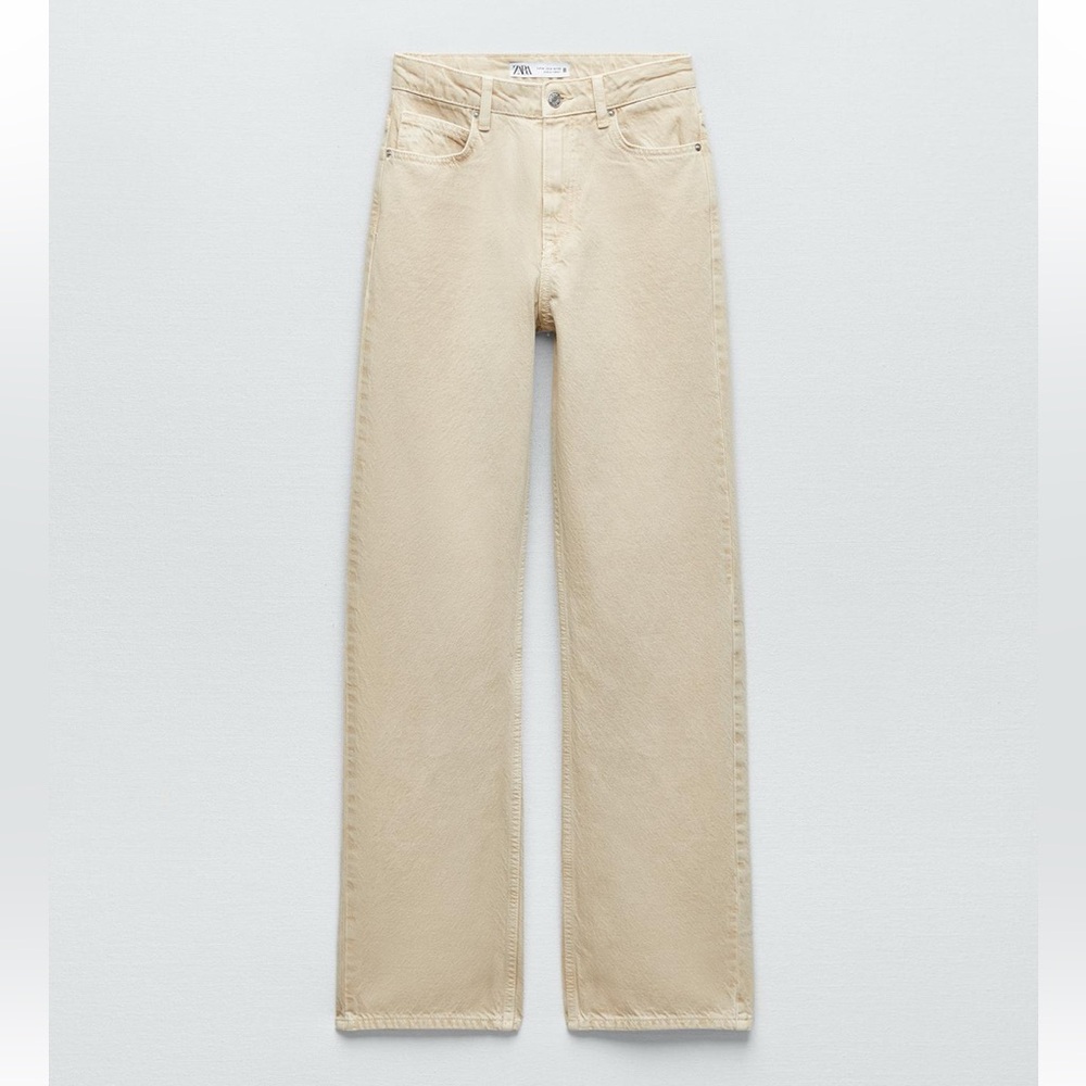 Zara Long Length Straight Leg Sand Jean - size 4/27. Never worn.